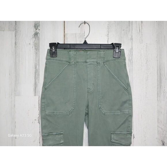 SPANX Stretch Twill Ankle Cargo Pants Soft Sage Green size Small Slimming - Picture 3 of 6